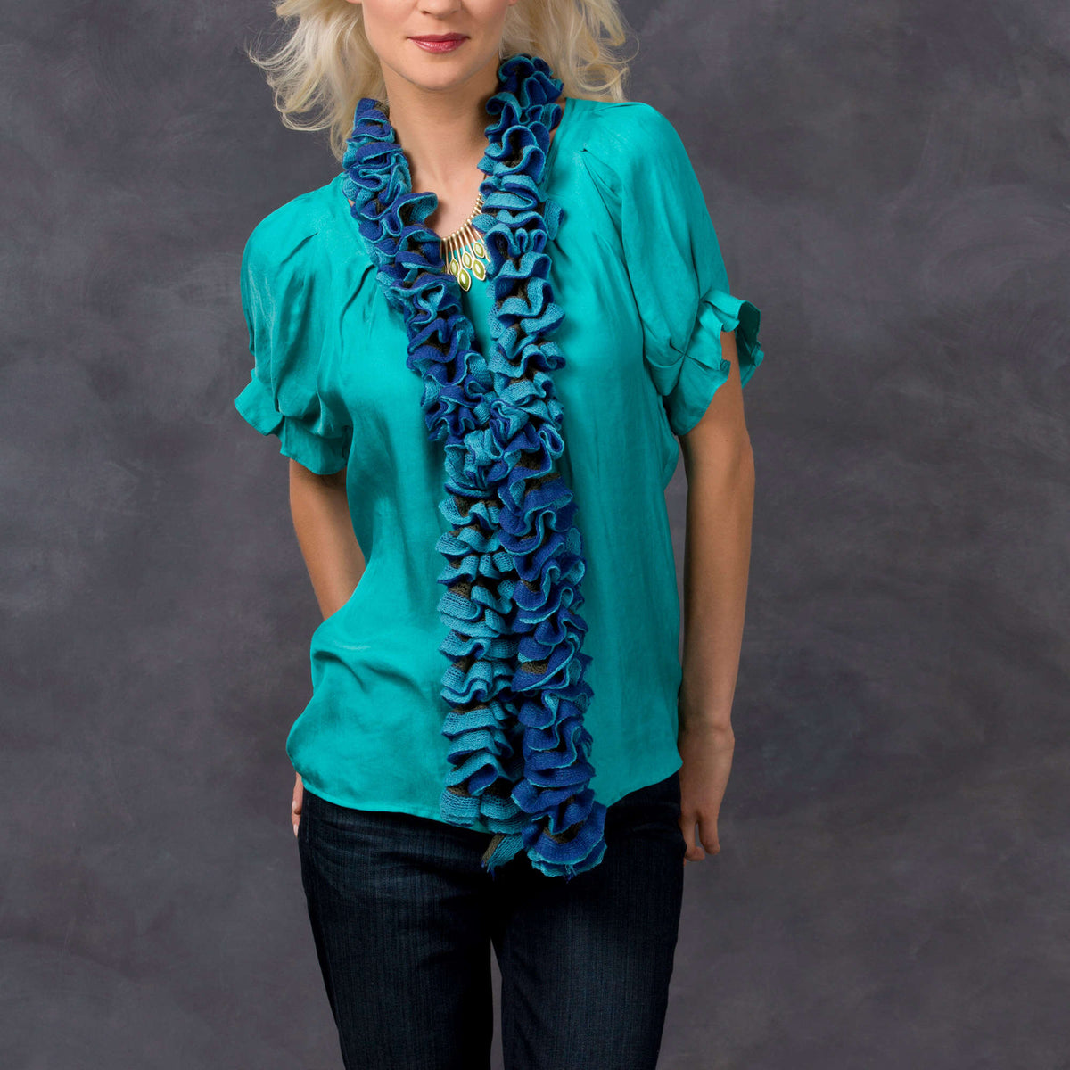 Knit Scarf made in Red Heart Boutique Yarn