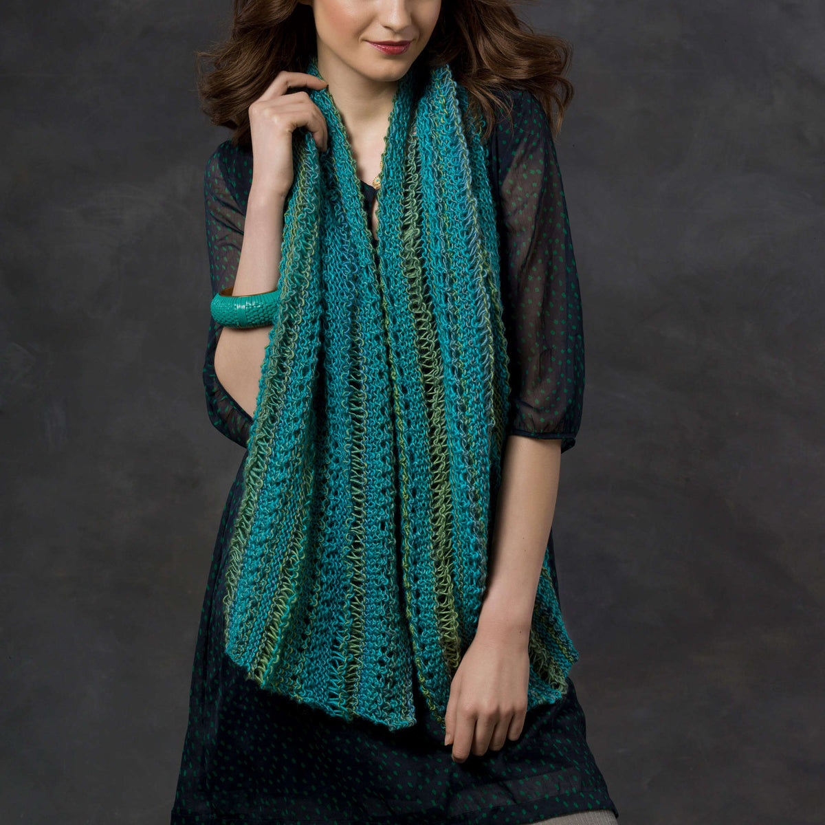 Knit Scarf made in Red Heart Boutique Yarn