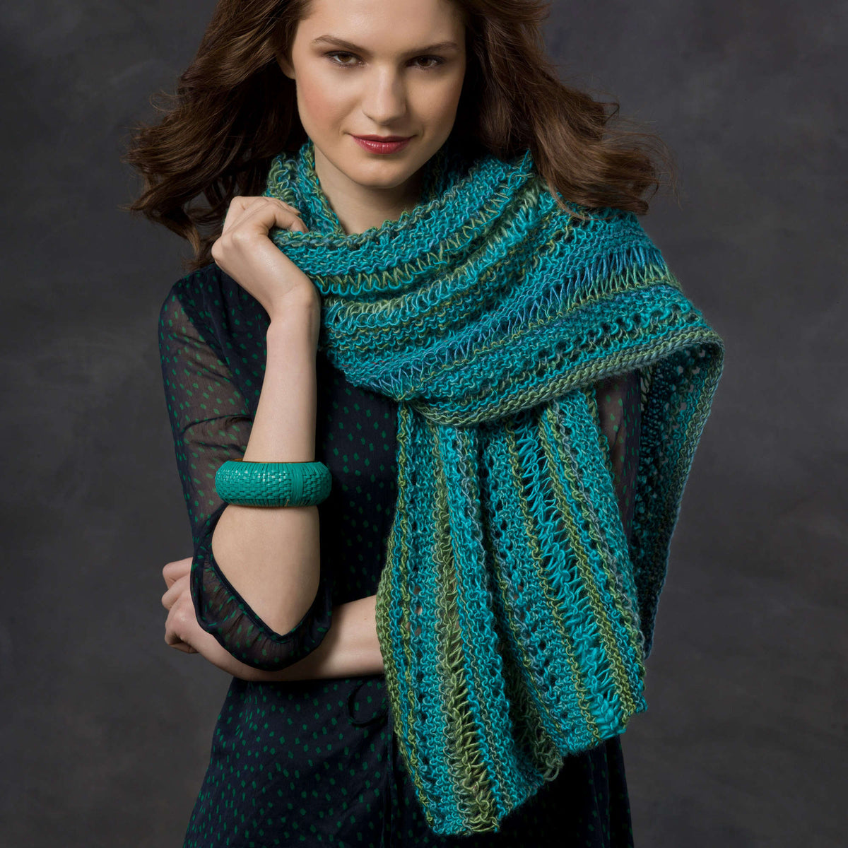 Knit Scarf made in Red Heart Boutique Yarn
