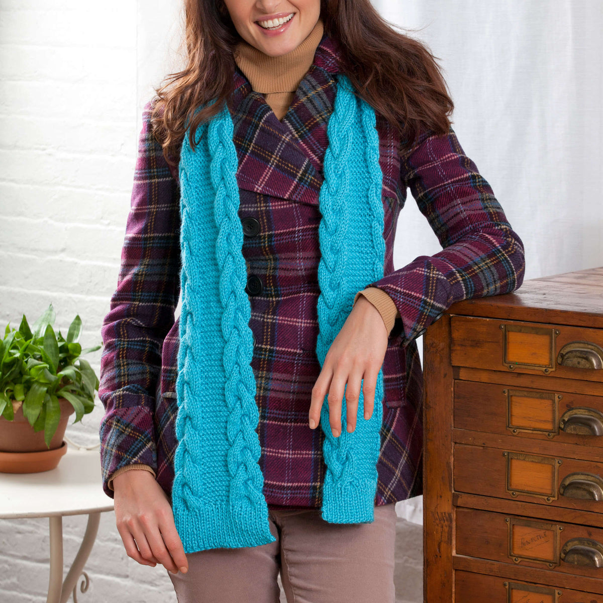 Knit Scarf made in Red Heart Soft yarn