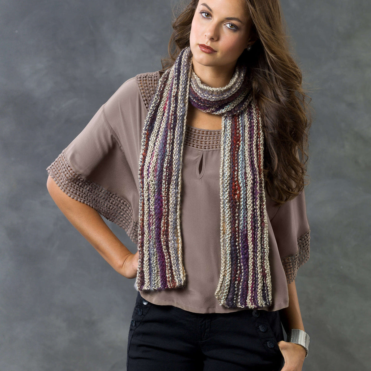 Knit Scarf made in Red Heart Boutique Yarn