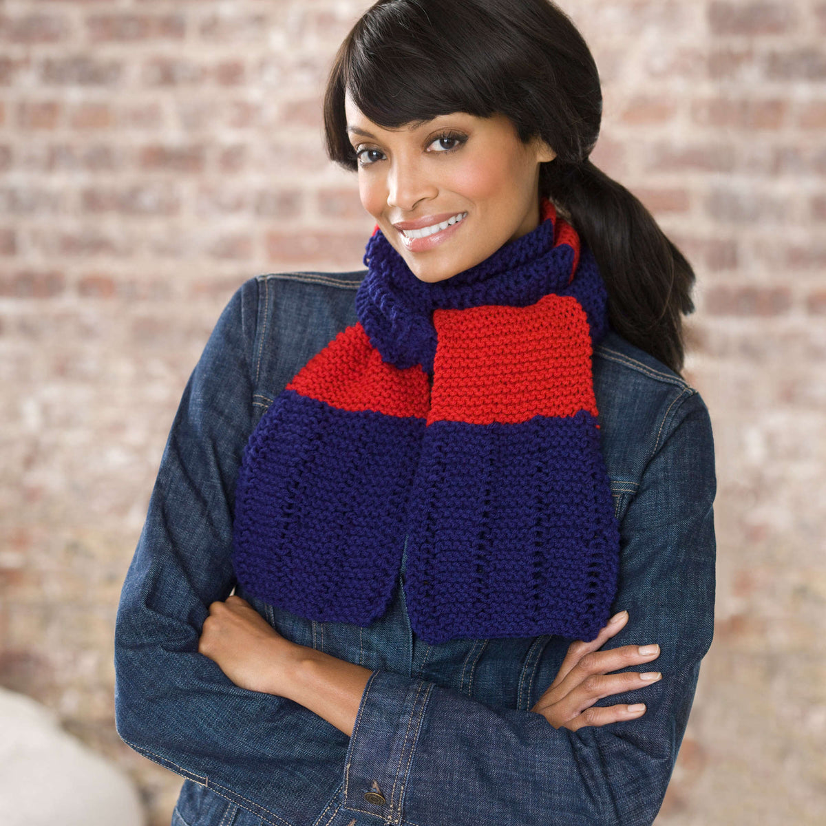 Knit Scarf made in Red Heart Super Saver Yarn
