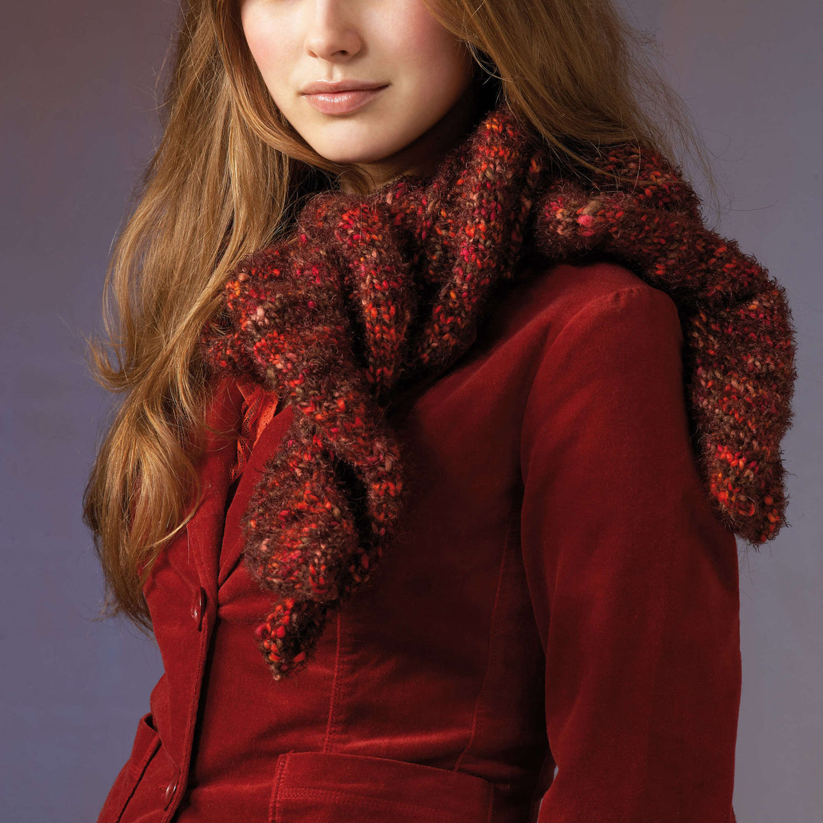 Knit Scarf made in Red Heart Boutique Yarn