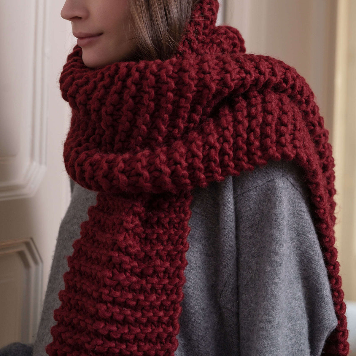 Knit Scarf made in Red Heart An Italian Story Ora Yarn