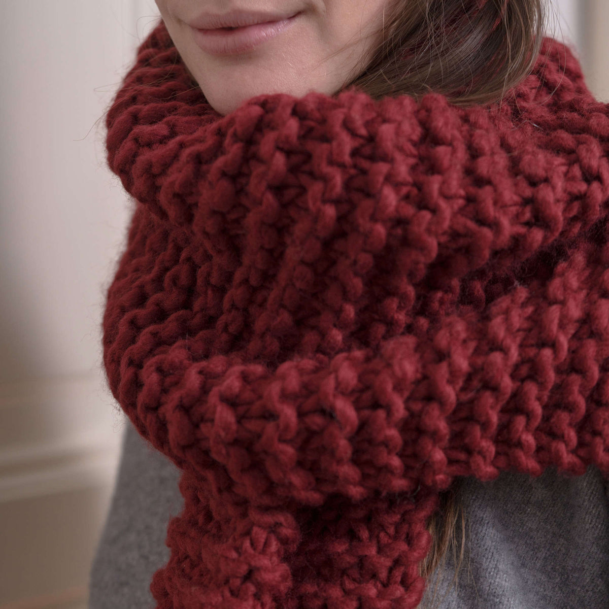 Knit Scarf made in Red Heart An Italian Story Ora Yarn