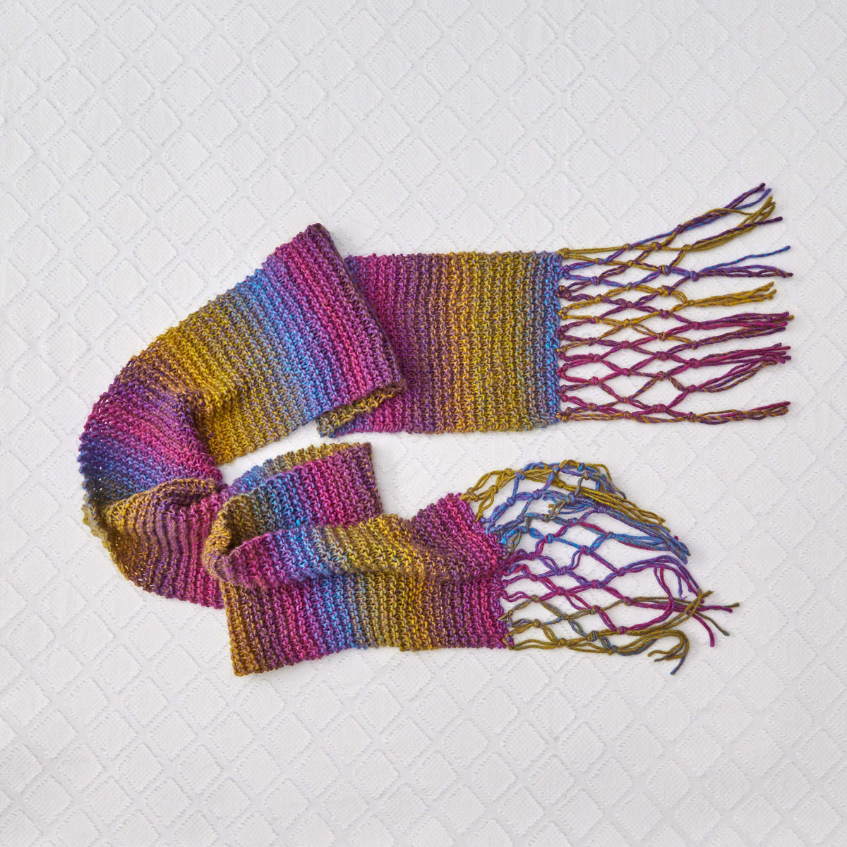 Knit Scarf made in Red Heart Colorscape Yarn
