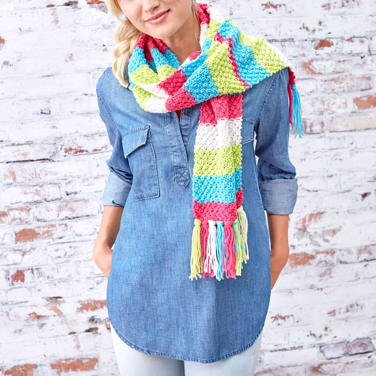 Knit Scarf made in Red Heart Super Saver Yarn