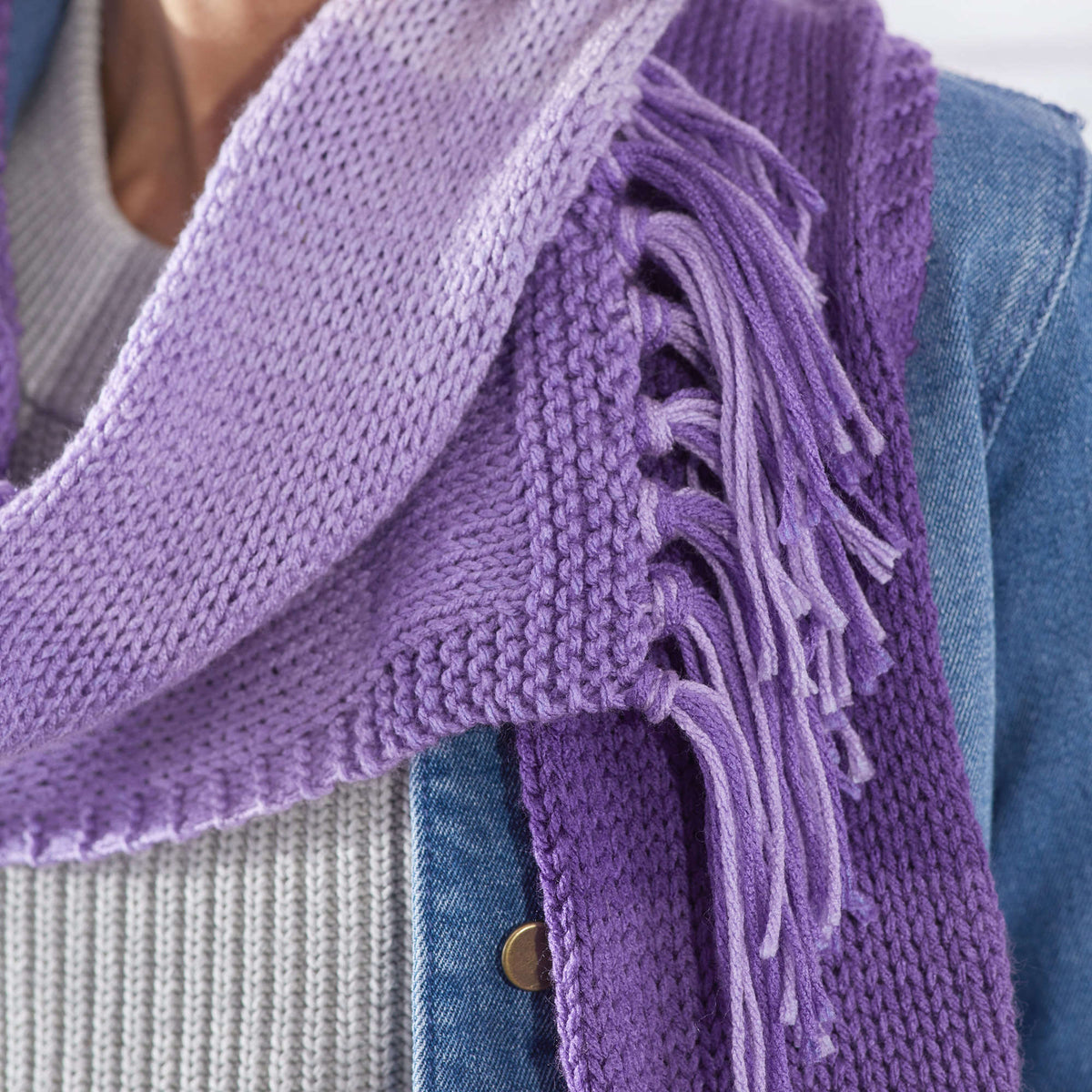 Knit Scarf made in Red Heart Super Saver Ombre Yarn