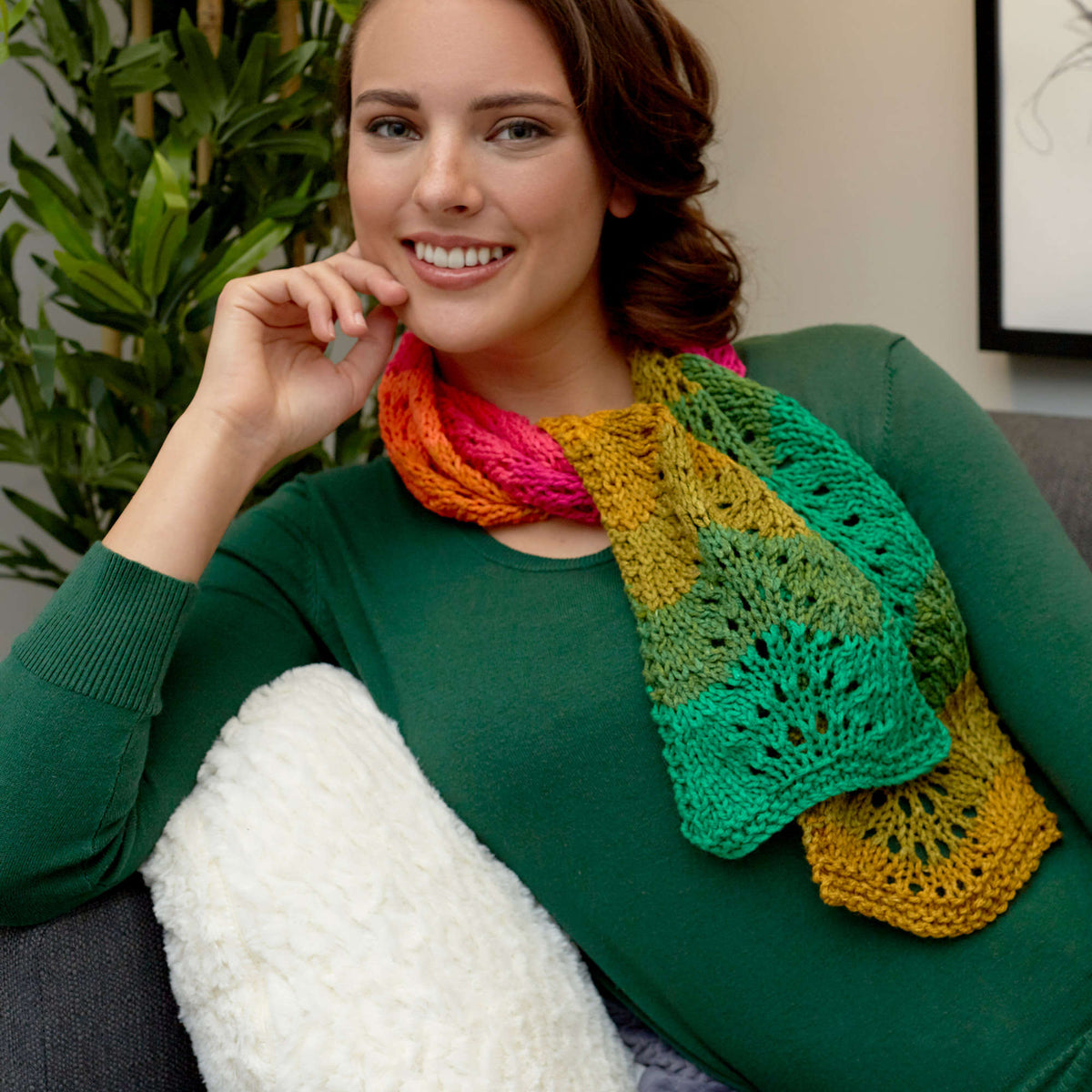 Knit Scarf made in Red Heart Super Saver Yarn