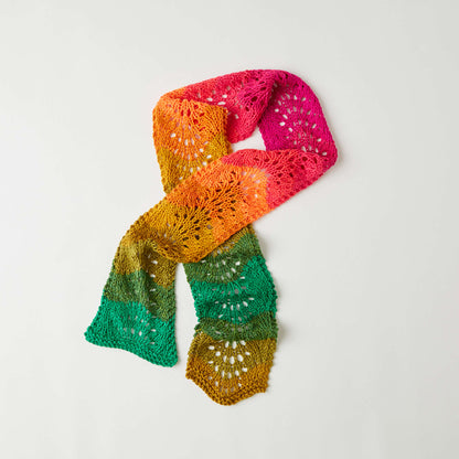 Red Heart Knit Fantastic Ripple Scarf Knit Scarf made in Red Heart Super Saver Yarn