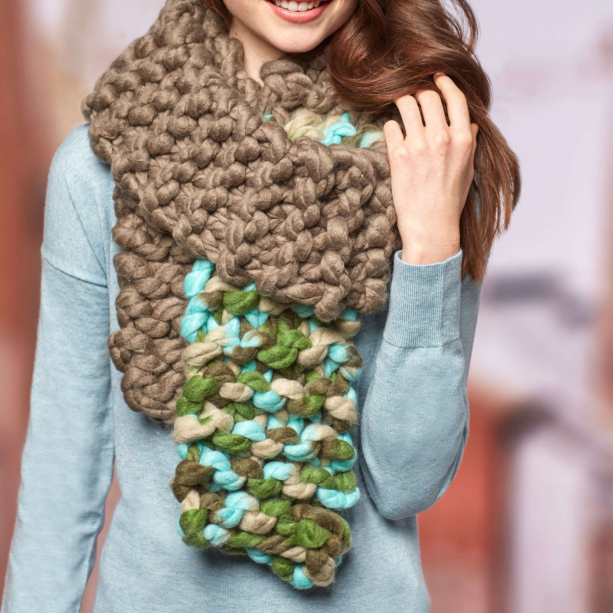 Knit Scarf made in Red Heart Boutique Yarn