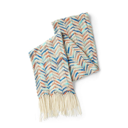 Red Heart Stripy Zig Zag Knit Scarf Single Size