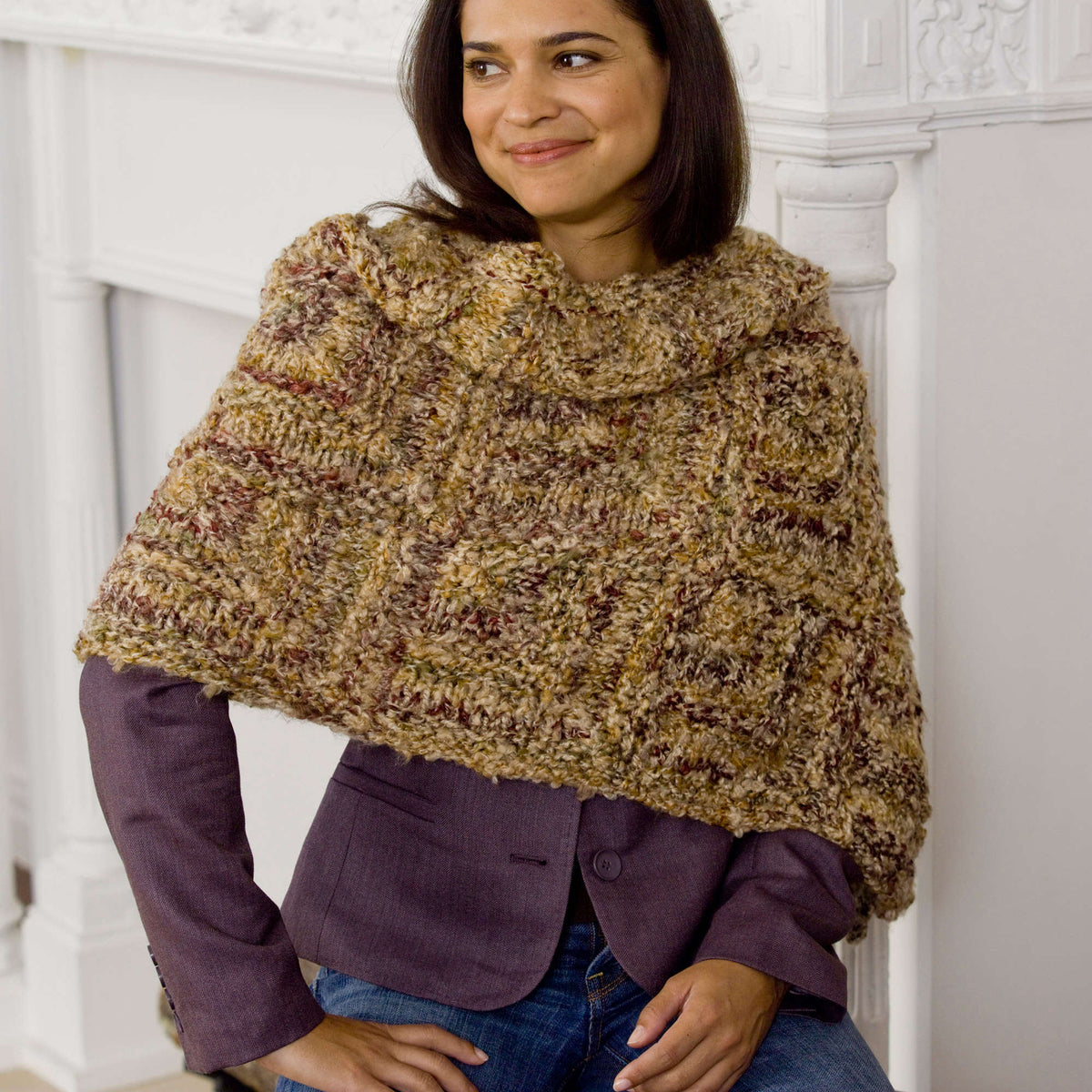 Knit Wrap made in Red Heart Light & Lofty Yarn