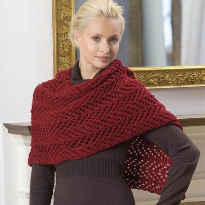 Red Heart Knit Lace Shawl Knit Shawl made in Red Heart Designer Sport yarn