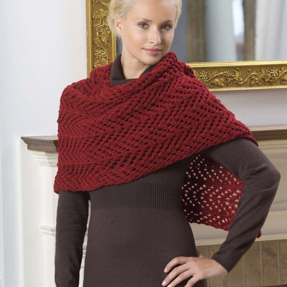 Red Heart Knit Lace Shawl Knit Shawl made in Red Heart Designer Sport yarn