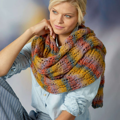 Red Heart Rendezvous Knit Shawl Knit Shawl made in Red Heart Colorscape Yarn