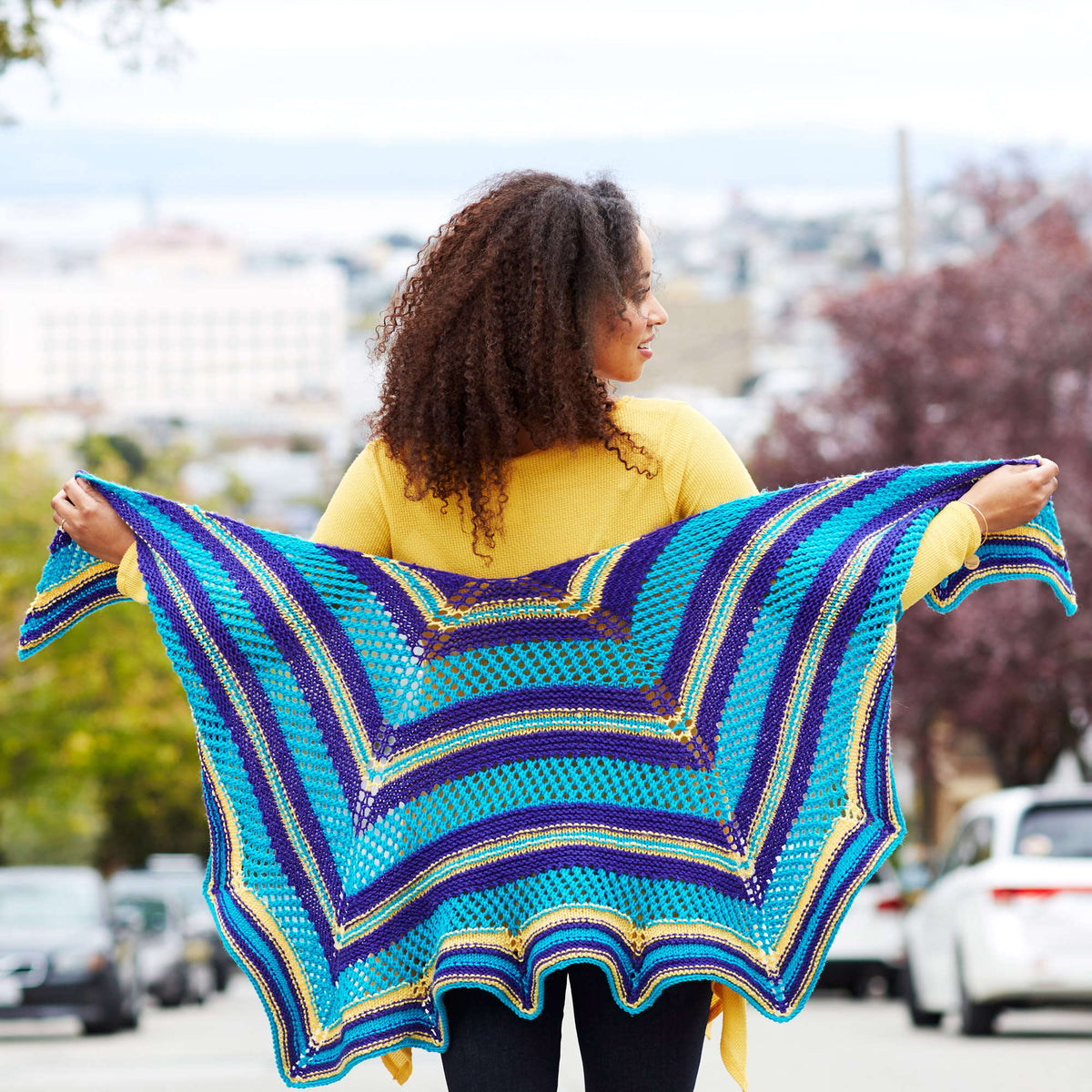 Knit Shawl made in Red Heart Chic Sheep Yarn
