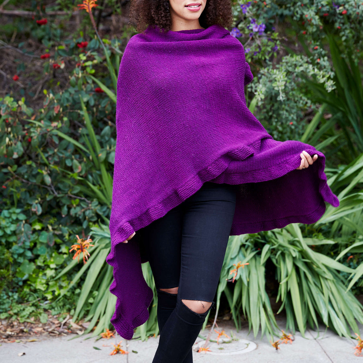 Knit Ruana made in Red Heart Chic Sheep Yarn