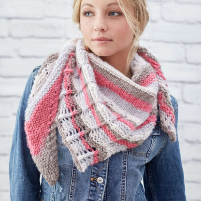 Red Heart Lacy Stripes Knit Shawl Knit Shawl made in Red Heart Dreamy Stripes Yarn