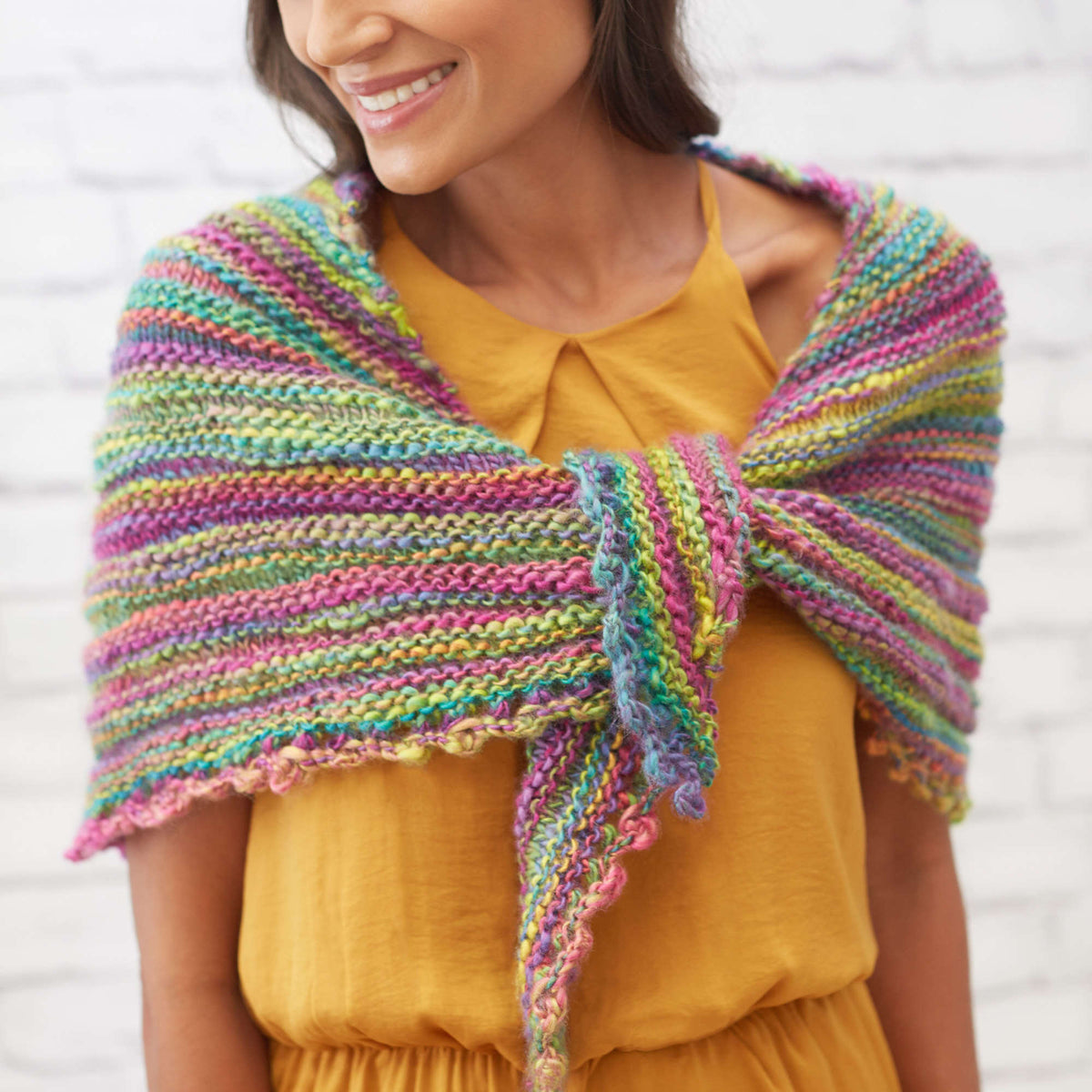 Knit Shawl made in Red Heart Boutique Yarn