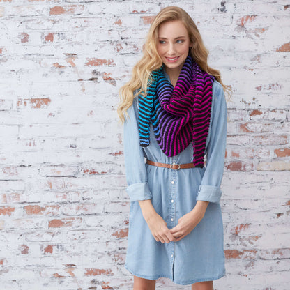 Red Heart Knit Brighten My Day Wrap Knit Wrap made in Red Heart Super Saver Yarn