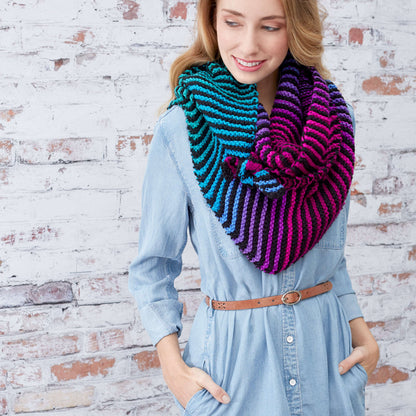 Red Heart Knit Brighten My Day Wrap Knit Wrap made in Red Heart Super Saver Yarn