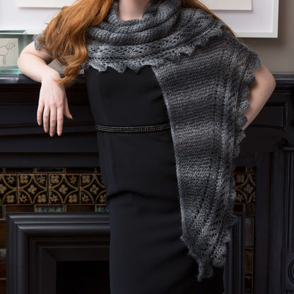 Red Heart Knit Lace Border Shawl Knit Shawl made in Red Heart Boutique Yarn
