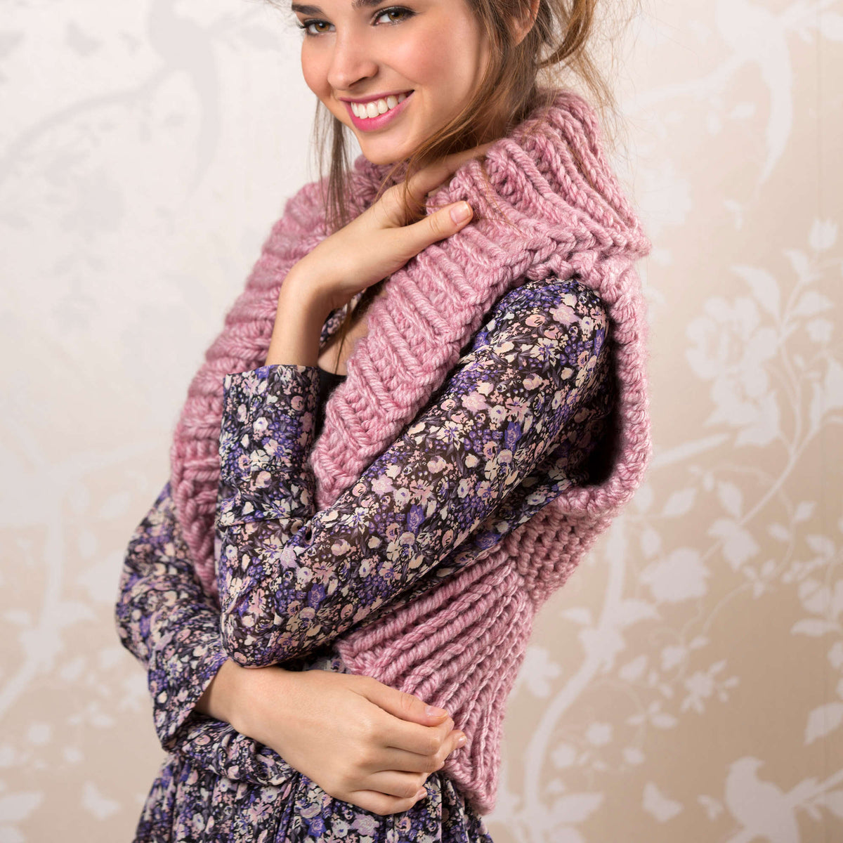 Knit Shrug made in Red Heart Grande Yarn