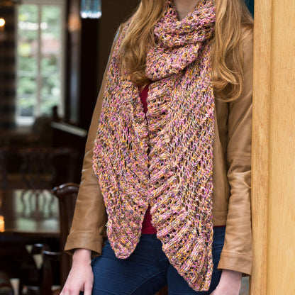 Red Heart Knit Souffle Wrap Knit Wrap made in Red Heart Shimmer Yarn