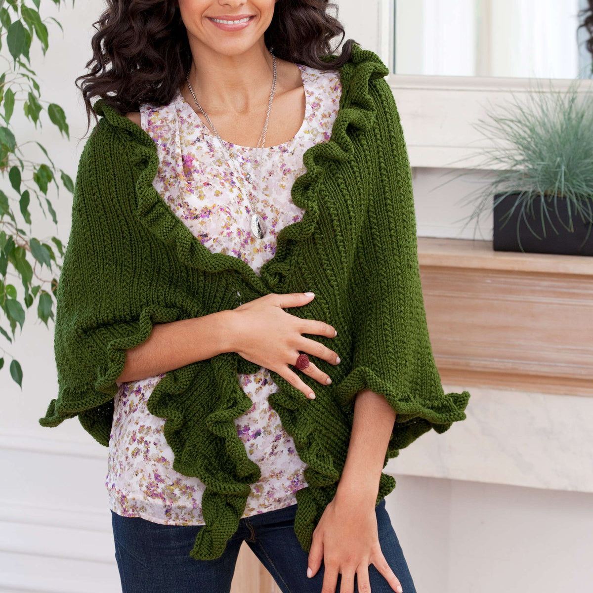 Knit Shawl made in Red Heart Soft Yarn