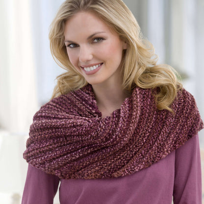 Red Heart Knit Continuous Wrap Knit Wrap made in Red Heart Curly Q Yarn