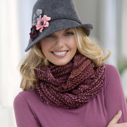 Red Heart Knit Continuous Wrap Knit Wrap made in Red Heart Curly Q Yarn