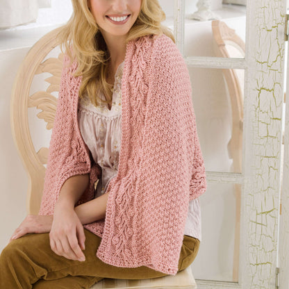 Red Heart Knit Briar Rose Wrap Knit Wrap made in Red Heart Eco-Ways Yarn