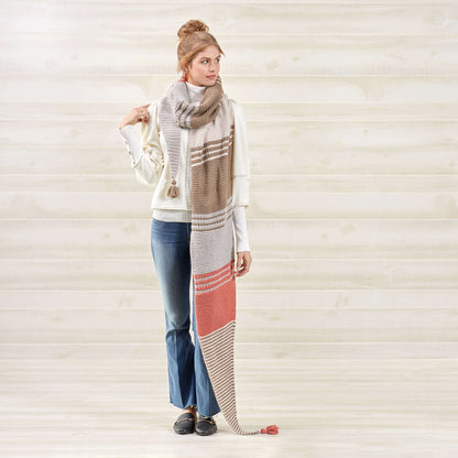 Red Heart Knit Long and Stripy Shawl Knit Shawl made in Red Heart With Love Yarn