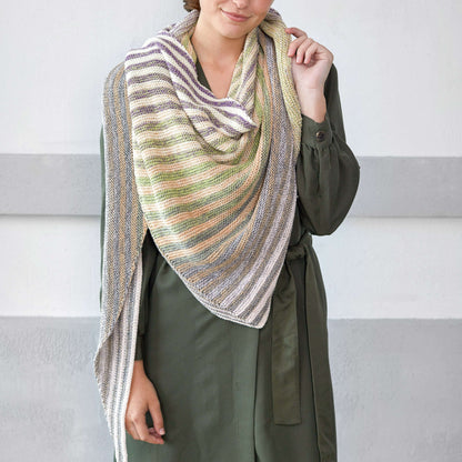 Red Heart Knit Shifting Stripes Shawl Knit Shawl made in Red Heart It's a Wrap Rainbow Yarn