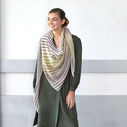 Red Heart Knit Shifting Stripes Shawl Knit Shawl made in Red Heart It's a Wrap Rainbow Yarn