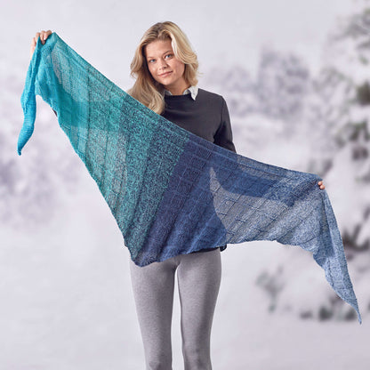 Red Heart Knit Squared Off Shawl Knit Shawl made in Red Heart It's a Wrap Rainbow Yarn