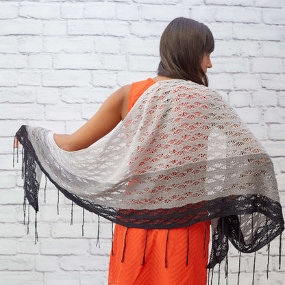 Red Heart Knit Little Waves Shawl Knit Shawl made in Red Heart It's a Wrap Yarn