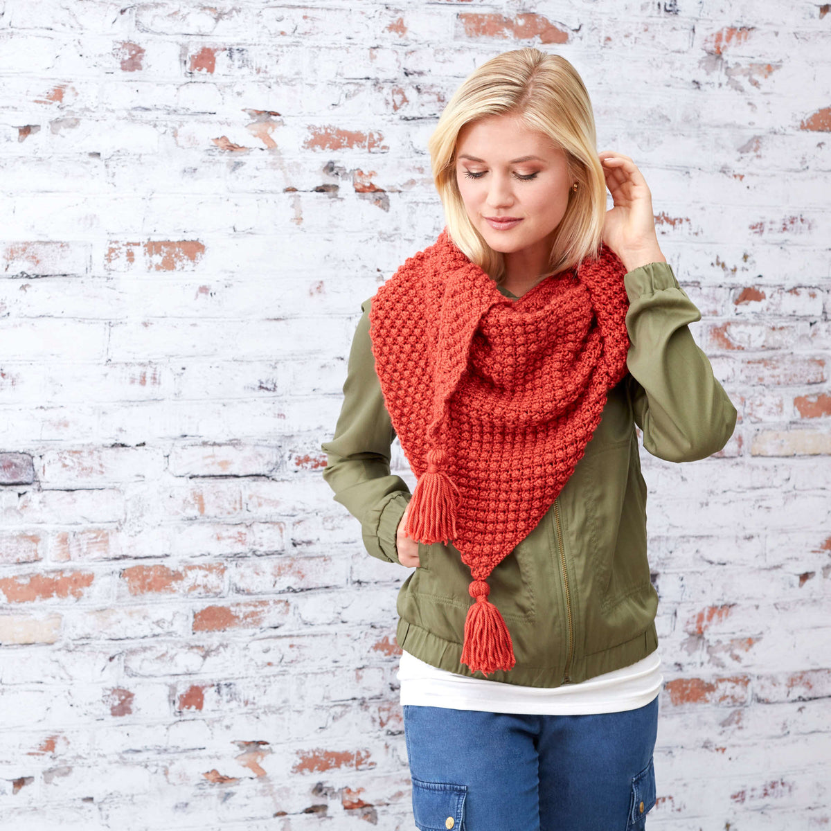 Knit Shawl made in Red Heart Soft Yarn