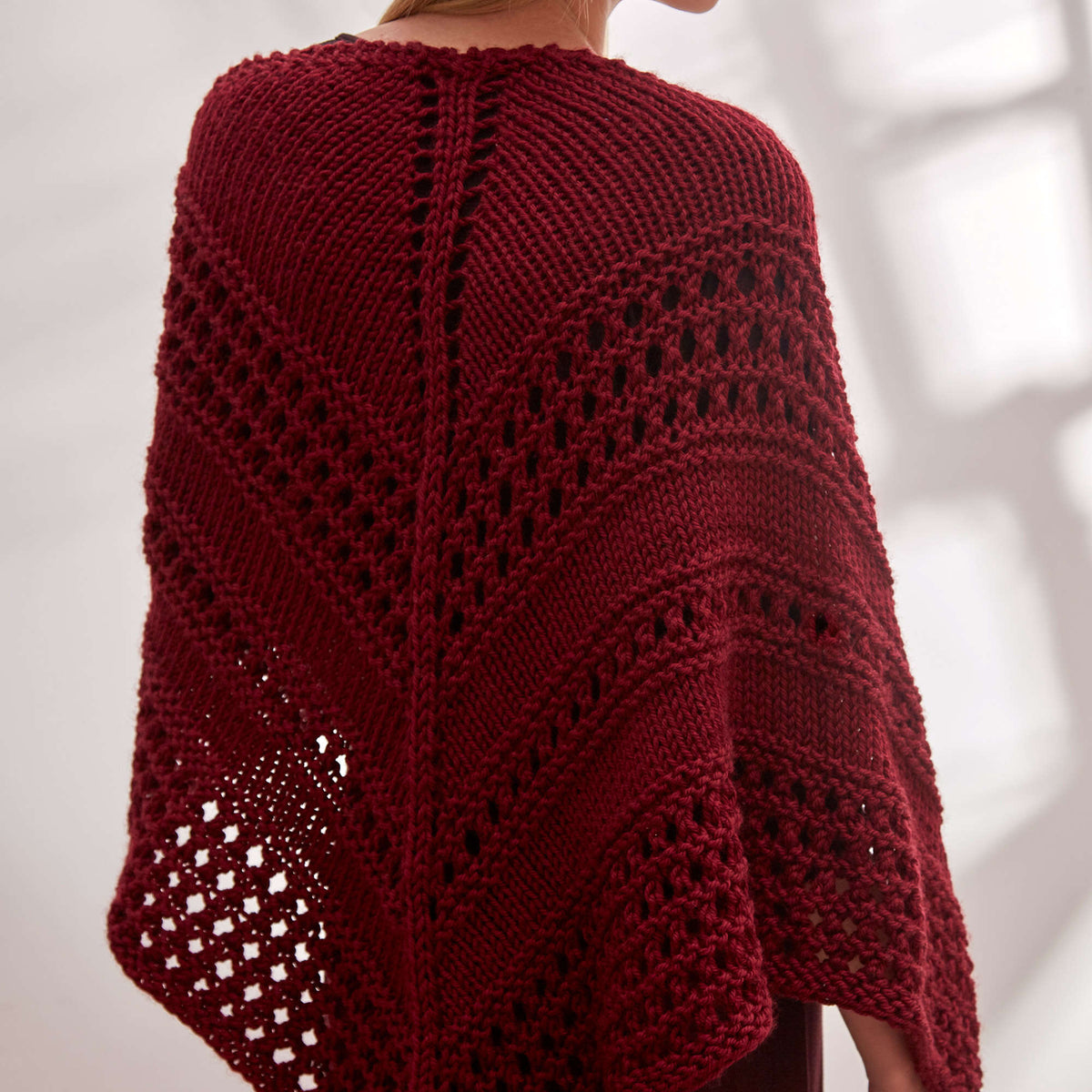 Knit Shawl made in Red Heart Chunky Soft Yarn