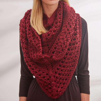 Red Heart Knit Totally Styled Shawl Knit Shawl made in Red Heart Chunky Soft Yarn