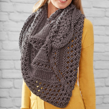 Red Heart Knit Textured Triangle Shawl Knit Shawl made in Red Heart Soft Essentials Yarn