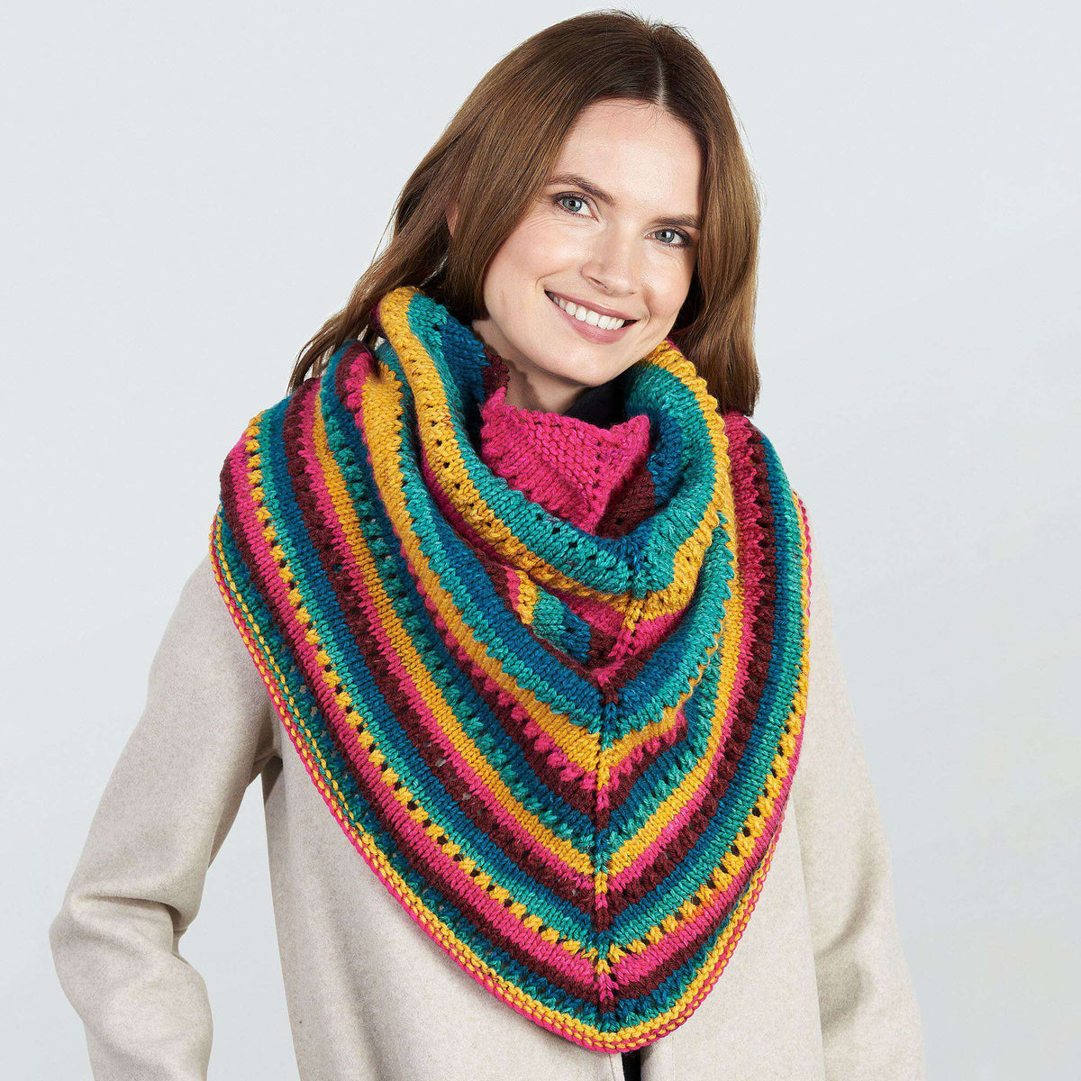 Knit Shawl made in Red Heart Super Saver O'Go yarn