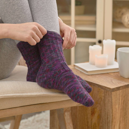 Red Heart Knit Slip Rib Socks Knit Socks made in Red Heart Heart & Sole Yarn