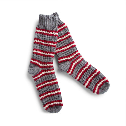 Red Heart Knit Cozy Striped Socks Version 1