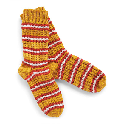 Red Heart Striped Cozy Knit Socks Knit Sock made in Red Heart Super Saver O'Go yarn