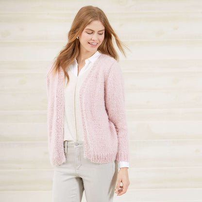 Red Heart No-Button Cozy Knit Cardigan Knit Cardigan made in Red Heart Hygge Yarn