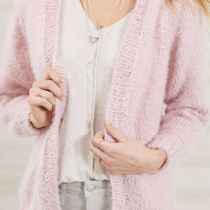 Red Heart No-Button Cozy Knit Cardigan Knit Cardigan made in Red Heart Hygge Yarn