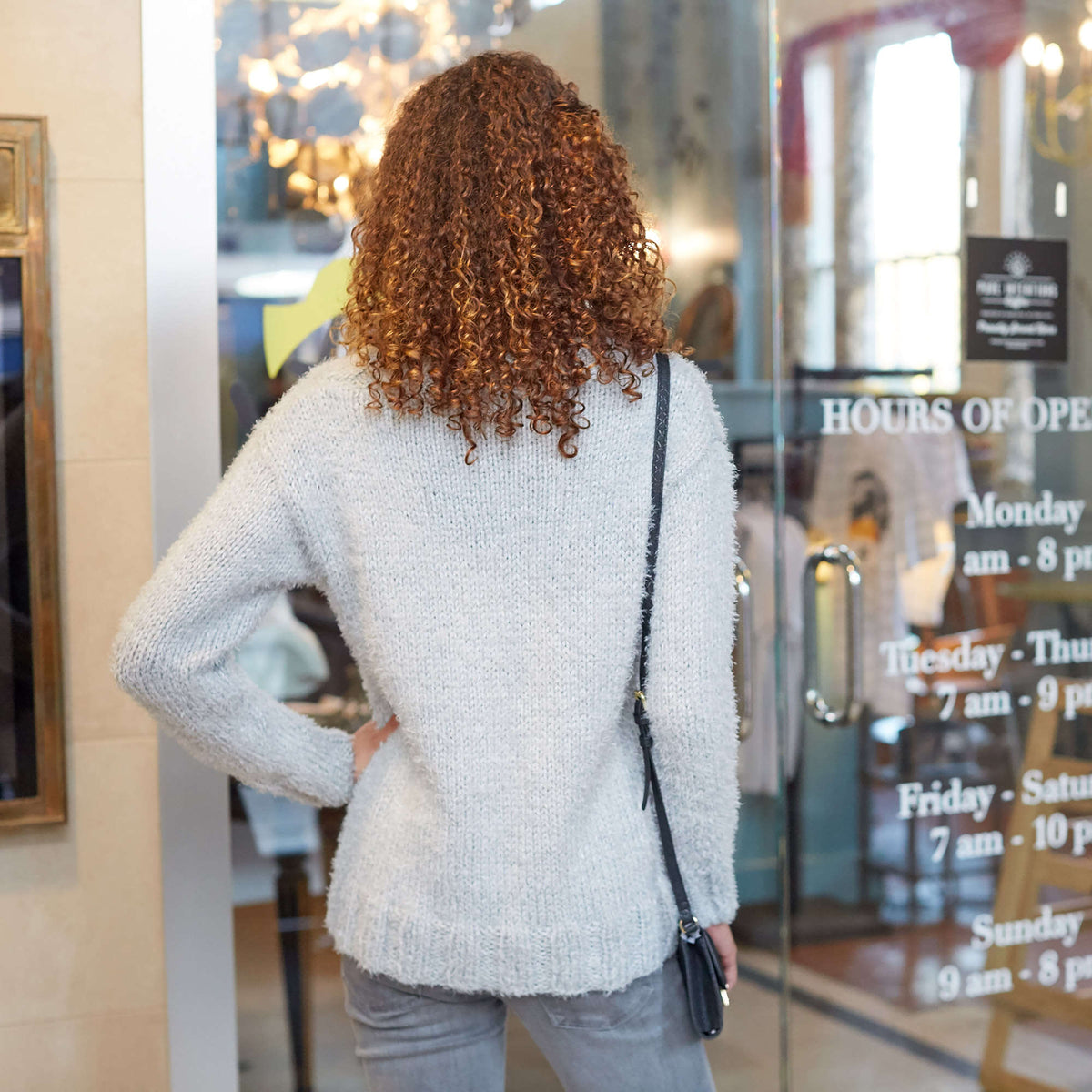 Knit Sweater made in Red Heart Hygge Yarn