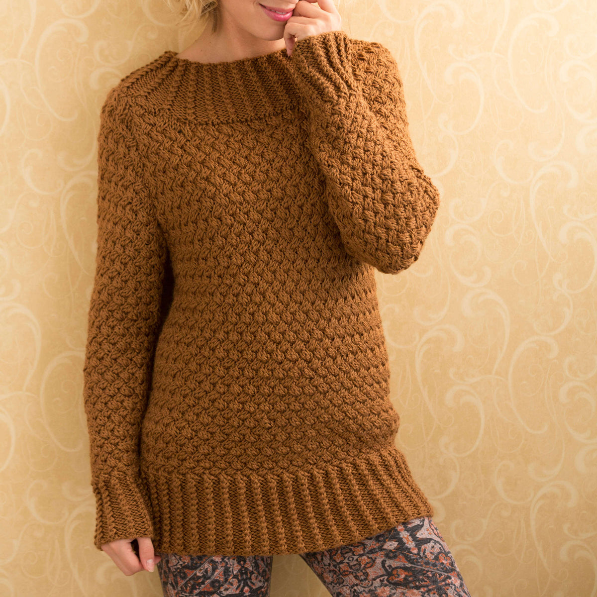 Knit Sweater made in Red Heart Soft Yarn
